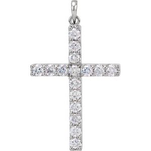 Platinum 1 1/4 CTW Diamond Cross Pendant