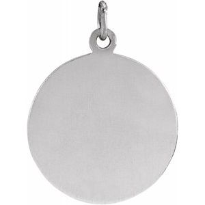 Sterling Silver 15 mm Guardian Angel Medal