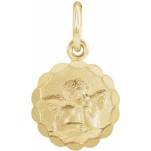 14K Yellow 10 mm Angel Pendant