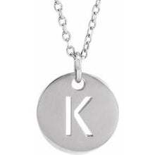 Load image into Gallery viewer, Sterling Silver Initial K 16-18&quot; Necklace
