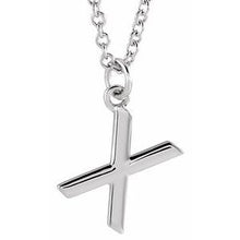 Load image into Gallery viewer, Sterling Silver Initial X Dangle 16&quot; Necklace
