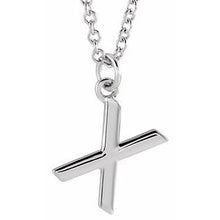 Load image into Gallery viewer, Sterling Silver Initial X Dangle 18&quot; Necklace
