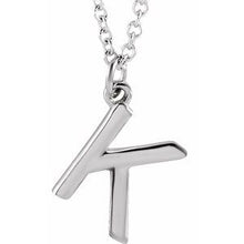 Load image into Gallery viewer, Sterling Silver Initial K Dangle 18&quot; Necklace
