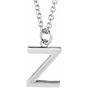 Sterling Silver Initial Z Dangle 18