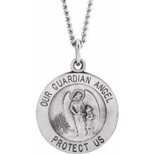 Load image into Gallery viewer, Sterling Silver 15 mm Guardian Angel Medal
