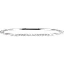 Load image into Gallery viewer, 14K White 2 CTW Diamond Stackable Bangle 8&quot; Bracelet

