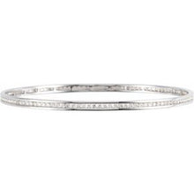 Load image into Gallery viewer, 14K White 2 1/4 CTW Diamond Stackable Bangle 8&quot; Bracelet

