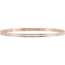 Load image into Gallery viewer, 14K Rose 2 1/4 CTW Diamond Stackable Bangle 8&quot; Bracelet
