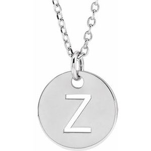 Sterling Silver Initial Z 16-18