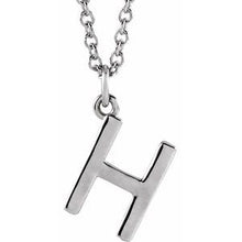 Load image into Gallery viewer, Sterling Silver Initial H Dangle 18&quot; Necklace

