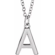 Load image into Gallery viewer, Sterling Silver Initial A Dangle 18&quot; Necklace
