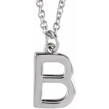 Load image into Gallery viewer, Sterling Silver Initial B Dangle 18&quot; Necklace
