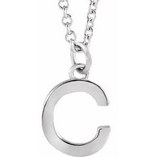 Load image into Gallery viewer, Sterling Silver Initial C Dangle 18&quot; Necklace
