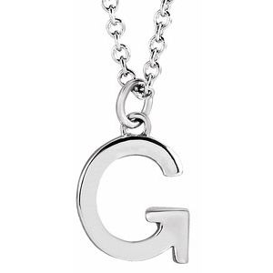 Sterling Silver Initial G Dangle 16