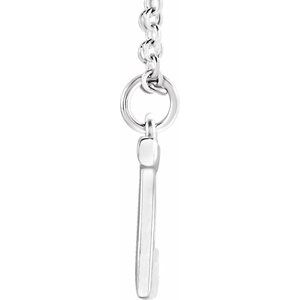 Sterling Silver Initial J Dangle 16" Necklace