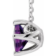 Charger l&#39;image dans la galerie, Sterling Silver Amethyst Solitaire 16-18&quot; Necklace
