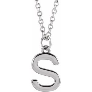 Sterling Silver Initial S Dangle 18