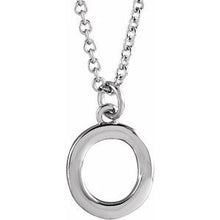 Load image into Gallery viewer, Sterling Silver Initial O Dangle 18&quot; Necklace
