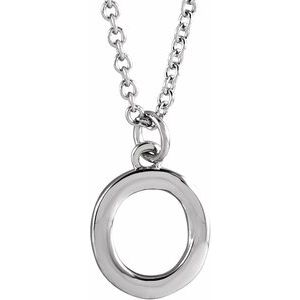 Sterling Silver Initial O Dangle 18