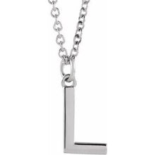 Load image into Gallery viewer, Sterling Silver Initial L Dangle 18&quot; Necklace
