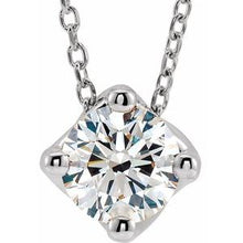 Load image into Gallery viewer, Sterling Silver 3/4 CT Diamond Solitaire 16-18&quot; Necklace
