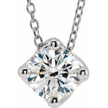 Charger l&#39;image dans la galerie, Collier en platine 1/2 CT diamant solitaire 16-18 &quot;
