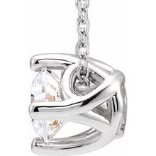 Charger l&#39;image dans la galerie, Collier en platine 1/2 CT diamant solitaire 16-18 &quot;
