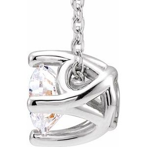 Collier en platine 1/2 CT diamant solitaire 16-18 "