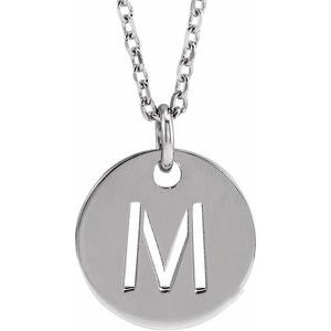 Sterling Silver Initial M 16-18