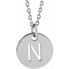 Load image into Gallery viewer, Sterling Silver Initial N 16-18&quot; Necklace
