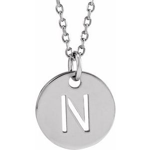 Sterling Silver Initial N 16-18