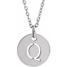 Load image into Gallery viewer, Sterling Silver Initial Q 16-18&quot; Necklace
