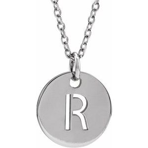 Sterling Silver Initial R 16-18