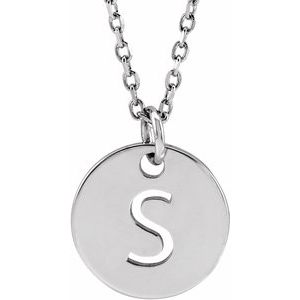 Sterling Silver Initial S 16-18" Necklace