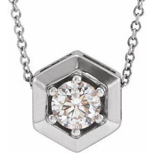 Load image into Gallery viewer, 14K White 1/2 CT Diamond Geometric 16-18&quot; Necklace
