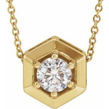 Charger l&#39;image dans la galerie, Collier en diamant 14K jaune 1/2 CT géométrique 16-18 &quot;
