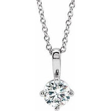 Load image into Gallery viewer, Sterling Silver Sapphire Solitaire 16-18&quot; Necklace
