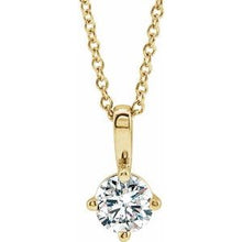 Load image into Gallery viewer, 14K Yellow 3/8 CT Diamond Solitaire 16-18&quot; Necklace
