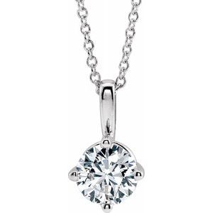 Sterling Silver Pink Tourmaline Solitaire 16-18