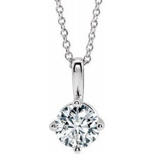 Load image into Gallery viewer, Platinum Emerald Solitaire 16-18&quot; Necklace
