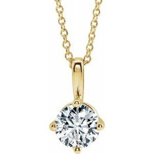 Load image into Gallery viewer, 14K Yellow 3/4 CT Diamond Solitaire 16-18&quot; Necklace
