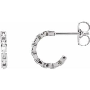 Sterling Silver 10.23 mm Chain Link Hoop Earrings