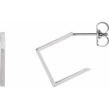 Load image into Gallery viewer, Sterling Silver 15.76 mm Geometric Hoop Earrings
