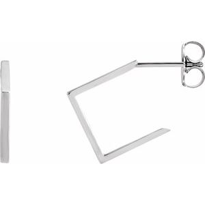 Sterling Silver 15.76 mm Geometric Hoop Earrings
