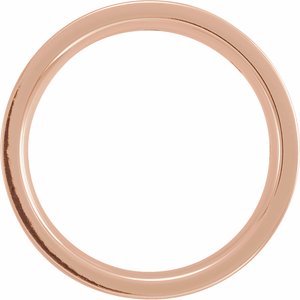 14K Rose 1/2 CTW Diamond Double Grooved Band Taille 6.5