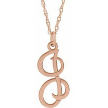 Charger l&#39;image dans la galerie, 14K Rose Gold-Plated Sterling Silver Script Initial I 16-18&quot; Necklace
