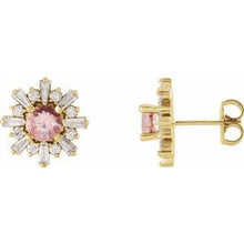 Load image into Gallery viewer, 14K Yellow Morganite &amp; 3/4 CTW Diamond Earrings
