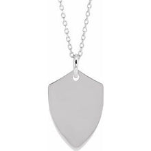 Load image into Gallery viewer, Sterling Silver 22.4x14.1 mm Shield 16-18&quot; Necklace

