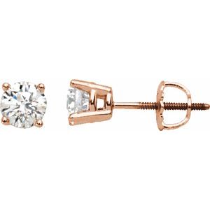 14K Rose 1 CTW Diamond Stud Earrings