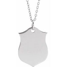Load image into Gallery viewer, Sterling Silver Shield 24&quot; Necklace
